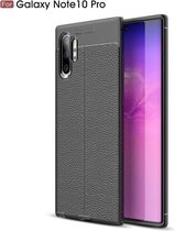 Litchi Texture TPU schokbestendig hoesje voor Galaxy Note 10+ (zwart)