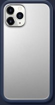 X-level Ultimate Series vloeibaar siliconen frame + frosted achterpaneel beschermhoes voor iPhone 12 Pro Max (blauw)