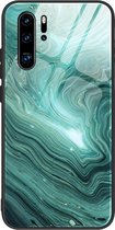 Voor Huawei P30 Pro beschermhoes met marmerpatroonglas (DL02)