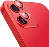 Voor iPhone 12/12 mini ENKAY Hat-Prince Aluminiumlegering + Gehard glas Cameralensafdekking Volledige dekking Beschermer (rood)