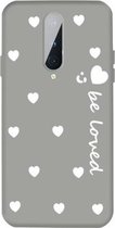 Voor OnePlus 8 Small Smiley Heart Pattern schokbestendig TPU-hoesje (grijs)