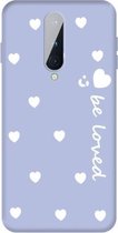 Voor OnePlus 8 Small Smiley Heart Pattern schokbestendig TPU-hoesje (lichtpaars)