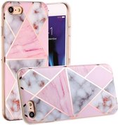 Voor iPhone SE 2020 & 8 & 7 Hot Stamping Geometric Marble IMD Craft TPU beschermhoes (Rhombus)