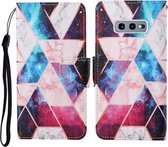 Voor Samsung Galaxy S10e Gekleurde Tekening Patroon Horizontale Flip Leren Case met Houder & Kaartsleuven & Portemonnee & Lanyard (Sterrenmarmer)