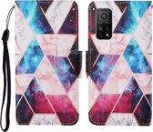 Voor Xiaomi Mi 10T Gekleurde Tekening Patroon Horizontale Flip Leren Case met Houder & Kaartsleuven & Portemonnee & Lanyard (Sterrenmarmer)