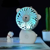 USB kleine ventilator draagbare nachtlampje oplaadbare handventilator (wit)