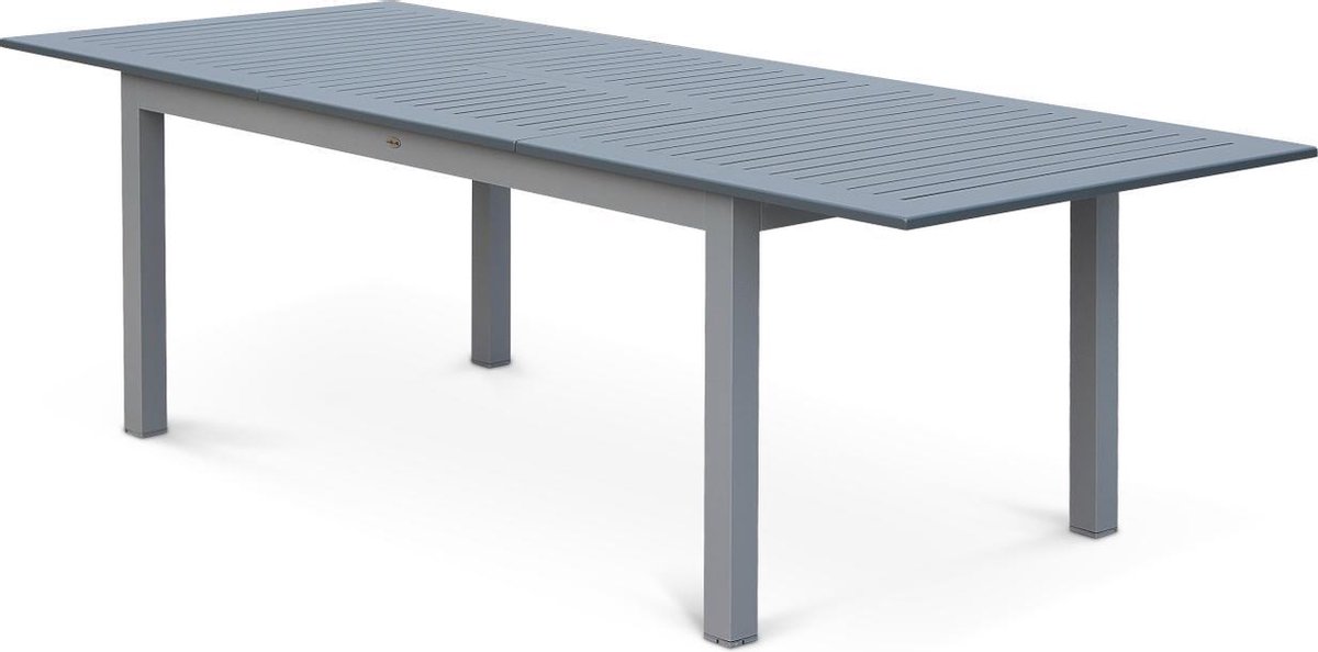 sweeek - Uitschuifbare tafel - chicago - tafel en aluminium 175/245cm avec extallonge