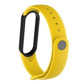 Voor Xiaomi Mi Band 5 siliconen vervangende horlogeband (geel zwart)