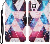 Voor Huawei P40 lite Gekleurde Tekening Patroon Horizontale Flip Leren Case met Houder & Kaartsleuven & Portemonnee & Lanyard (Sterrenmarmer)