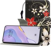 Voor Huawei Nova 7 Gekleurde Tekening Horizontale Flip Leren Case met Houder & Kaartsleuf & Portemonnee (Saffloer)