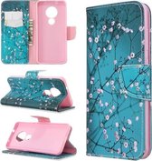 Voor Nokia 6.2 / 7.2 Gekleurde Tekening Patroon Horizontale Flip PU Lederen Case met Houder & Kaartsleuven & Portemonnee (Plum Blossom)