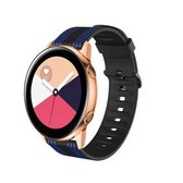 20 mm voor Huami Amazfit GTS / Samsung Galaxy Watch Active 2 / Huawei Watch GT2 42 MM gestreepte siliconen band (zwart blauw)