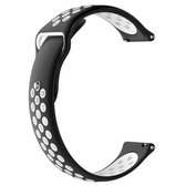 Dubbele kleur polsband horlogeband voor Galaxy S3 Ticwatch Pro (zwart wit)