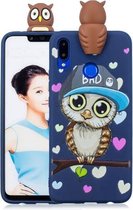 Voor Huawei nova 3i schokbestendige cartoon TPU beschermhoes (blauwe uil)