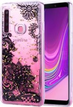 Cartoon patroon goudfolie stijl Dropping Glue TPU zachte beschermhoes voor Galaxy A9 (2018) (zwart kant)