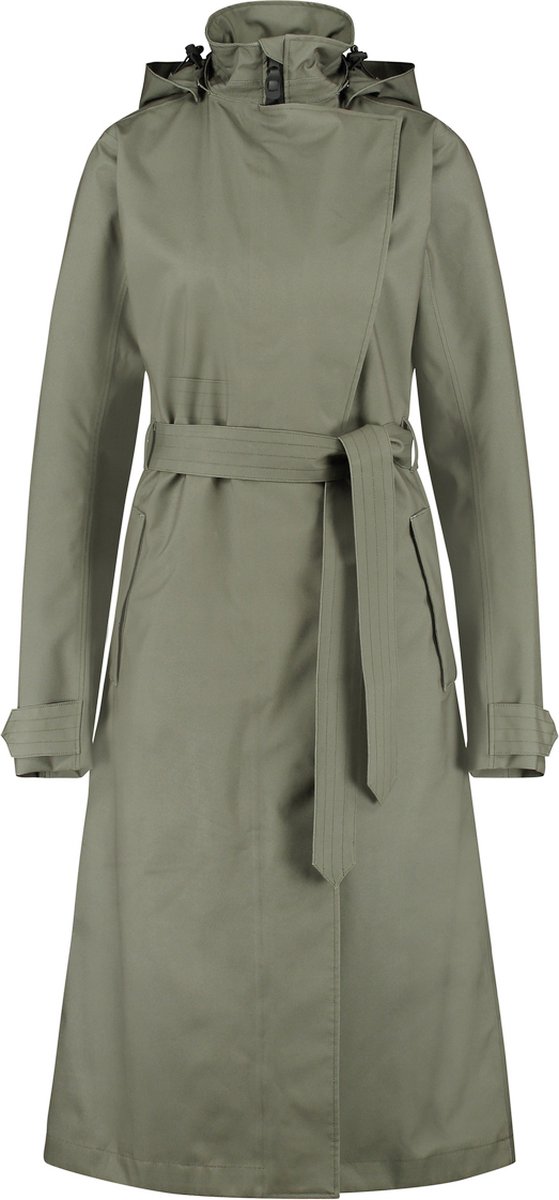 AGU Trench Coat Long Regenjas Urban Outdoor Dames Groen
