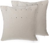 Beliani GAURA - Sierkussen set van 2 - beige - polyester