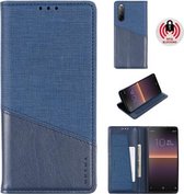 Voor Sony Xperia 10 II MUXMA MX109 horizontale flip lederen tas met houder & kaartsleuf & portemonnee (blauw)