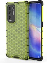 Voor OPPO Reno5 Pro + schokbestendige honingraat pc + TPU-hoes (groen)