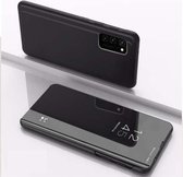 Voor Samsung Galaxy S20 FE 5G vergulde spiegel horizontale flip lederen tas met houder (zwart)