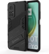 Voor Geschikt voor Xiaomi Mi 10T Pro 5G Punk Armor 2 in 1 PC + TPU schokbestendig hoesje met onzichtbare houder (zwart)