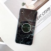 Glanzende marmeren opvouwbare beugel TPU-hoesje voor iPhone X / XS (Z24)