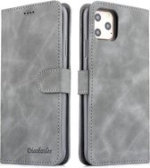 Voor iPhone 11 Pro Max Diaobaolee Pure Fresh Texture Horizontale Flip Leather Case, met houder & kaartsleuf & portemonnee & fotolijst (grijs)