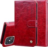 Zakelijke stijl olie wax textuur horizontale flip lederen tas met houder & kaartsleuven & portemonnee voor iPhone 12 Pro Max (rood)