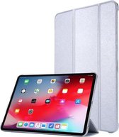 Zijdestructuur horizontale flip magnetische PU lederen tas met drievoudige houder en slaap- / wekfunctie voor iPad Air (2020) 10.9 (zilver)