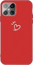 Three Dots Love-heart Pattern Frosted TPU beschermhoes voor iPhone 12 Pro Max (rood)
