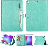 Voor iPad 10.5 / 10.2 Tablet Mode Kalfsstructuur Rits Horizontale Flip Leren Case met Standaard & Kaartsleuven & Portemonnee & Wek- / Slaapfunctie (Groen)