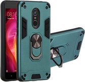 Voor Geschikt voor Xiaomi Redmi Note 4 / Note 4X / Redmi 4 (India) 2 in 1 Armor Series PC + TPU beschermhoes met ringhouder (donkergroen)