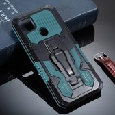 Voor Geschikt voor Xiaomi Redmi 9C Armor Warrior schokbestendige pc + TPU beschermhoes (legergroen)