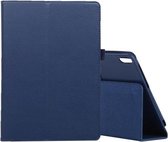 Voor Lenovo M10 Plus TB-X606F Litchi Textuur Effen Kleur Horizontale Flip Leren Case met Houder & Pen Slot (Donkerblauw)