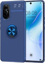 Voor Huawei nova 8 5G metalen ringhouder 360 graden roterende TPU-hoes (blauw + blauw)