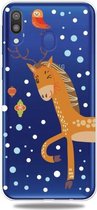 Voor Galaxy A30 Trendy schattig kerstpatroon doorzichtig TPU beschermhoes (groot hert)