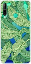 Voor Huawei P40 Lite E gekleurd tekeningpatroon zeer transparant TPU beschermhoes (bananenblad)