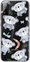 Voor Huawei Honor Play 4T schokbestendig geverfd transparant TPU beschermhoes (koala)
