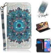 Voor Huawei Nova 5i Pro / Mate 30 Lite 3D Gekleurde Tekening Horizontale Flip PU Leather Case met Houder & Kaartsleuven & Portemonnee (Pauw Krans)
