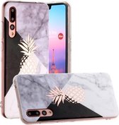 Voor Huawei P20 Pro Hot Stamping Geometrische Marmer IMD Craft TPU Beschermhoes (Ananas)