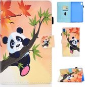 Voor Huawei MediaPad M6 8.4 Gekleurde tekening Stiksels Horizontale flip lederen tas, met houder en kaartsleuven (Panda)