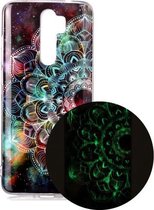 Voor Xiaomi Redmi Note 8 Pro Lichtgevende TPU zachte beschermhoes (Mandala Flower)