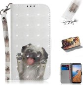 3D Schilderen Patroon Gekleurde Tekening Horizontale Flip Leren Case met Houder & Kaartsleuven & Portemonnee voor Huawei Honor 20 (Pug)