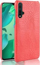 Schokbestendig krokodiltextuur pc + PU-hoesje voor Huawei Nova 5 / Nova 5 Pro (rood)