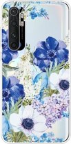 Voor Xiaomi Mi Note 10 Lite schokbestendig geverfd TPU beschermhoes (blauw wit roos)