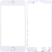3-in-1 voor iPhone 6s Plus (glazen buitenlens voorkant + lcd-frame voorkant behuizing + homeknop) (zilver)