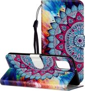 Voor Samsung Galaxy A02s Olie Reliëf Gekleurde Tekening Patroon Horizontale Flip PU Lederen Case met Houder & Kaartsleuven & Portemonnee (Half Zonnebloem)