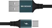 WK WDC-073 1 m 2,4 A-uitgang Smart Series USB naar USB-C / Type-C Auto Cutout Data Sync-oplaadkabel (zwart)