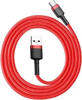 Baseus 1m 3A Max USB naar USB-C / Type-C Data Sync-oplaadkabel, voor Samsung Galaxy S8 & S8 + / LG G6 / Huawei P10 & P10 Plus / Xiaomi Mi 6 & Max 2 en andere smartphones (rood)