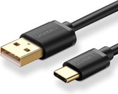 UGREEN 3A Max. Uitgang USB naar USB-C / Type-C PVC snellaadsynchronisatiegegevenskabel, lengte: 0,25 m (zwart)